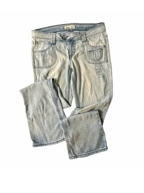 l.e.i. “Ashley Trouble” Worn Boot-Cut Jeans